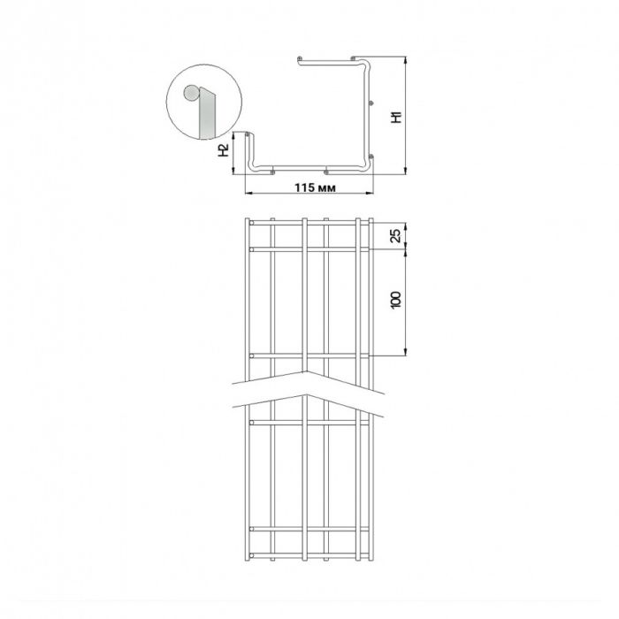 Проволочный потолочный лоток NTSS 110x115х3000