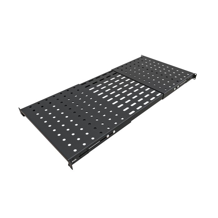 Универсальная полка 1U для шкафов глубиной 1070/1200мм раздвижная (усиленная до 150кг), RAL 9005