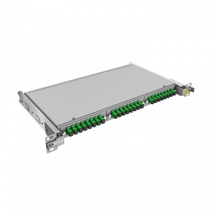 Кросс 19" NTSS PREMIUM выдвижной, предсобранный 1U, 24 порта SC/APC, 9/125 мкм
