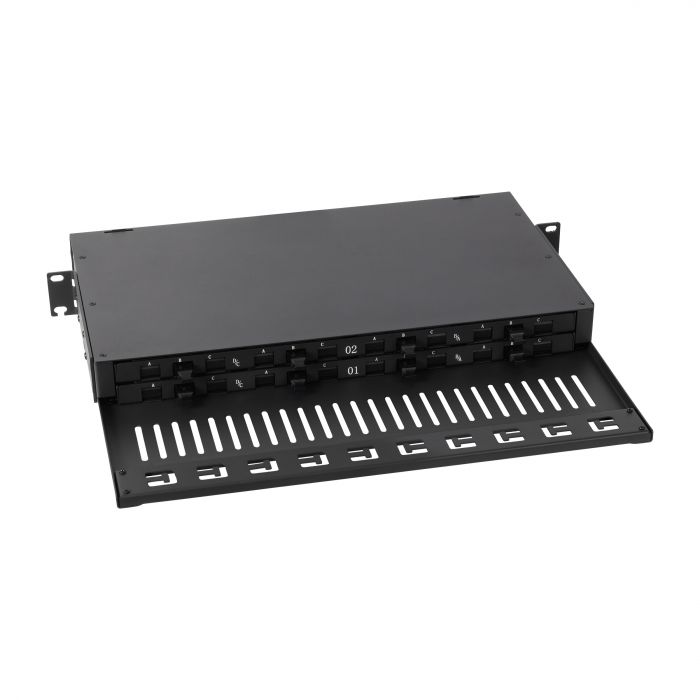 Кросс распределительный стоечный выдвижной 19” NTSS PREMIUM 1U, 8 CSM5 кассет, черный