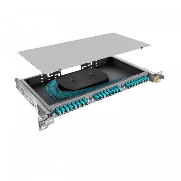 Кросс 19" NTSS PREMIUM выдвижной, предсобранный 1U, 16 портов LC/UPC duplex, 50/125 мкм OM3