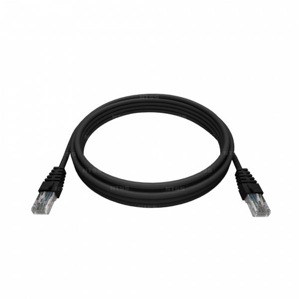 Патч-корд NTSS 2хRJ45/8P8C, T568B UTP 5e кат. литой 2 метра, LSZH, черный