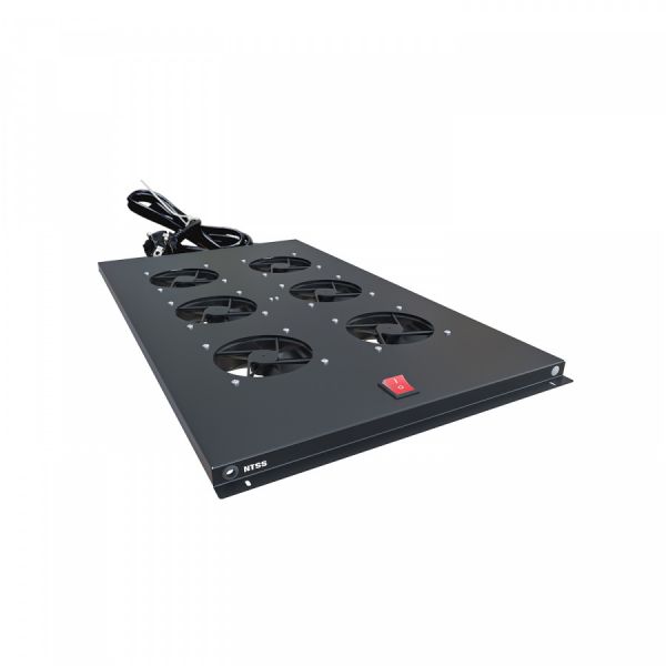 Модуль вентиляторный NTSS потолочный для шкафов серии R глубиной 1000мм на 6 элементов потолочный без термостата, черный RAL 9005