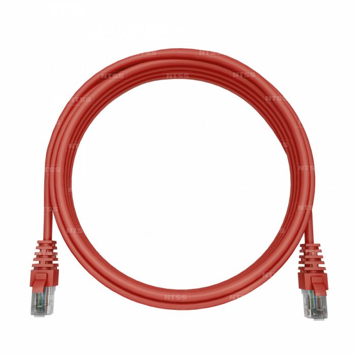 Патч-корд NTSS 2хRJ45/8P8C, T568B UTP 5e кат. литой 0.2 метра, LSZH, красный