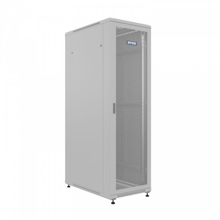 Шкаф напольный универсальный серверный NTSS R 22U 600х1000мм, 4 профиля 19, двери перфорированная и сплошная металл, боковые стенки съемные, регулируемые опоры, разобранный, серый RAL 7035