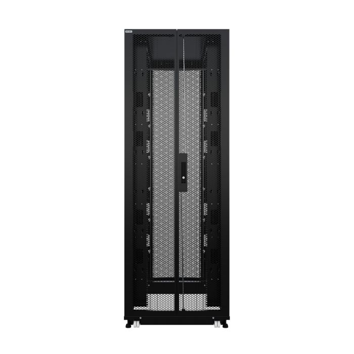 Шкаф напольный для ЦОД серверный NTSS ПРОЦОД PC 45U 800х1200мм, 4 профиля 19, двойные боковые стенки, панель потолка с вводами, без панели пола, двери перфорированная и перфорированная двухстворчатая, регулируемые опоры, ролики, черный RAL 9005