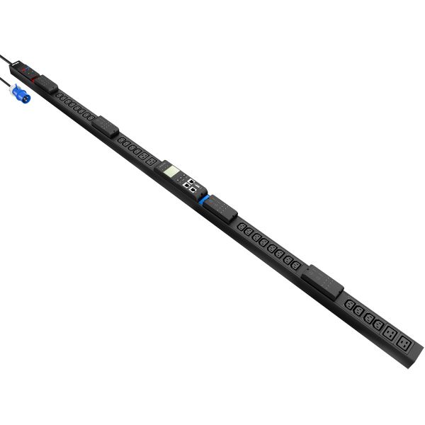 Блок распределения питания NTSS Switched, 1ф32А, 7.4кВт, 2 автоматических выключателя, розетки (24)С13, (4)С19, 3м кабель с вилкой IEC 60309, 1760.5х52х44.4 мм