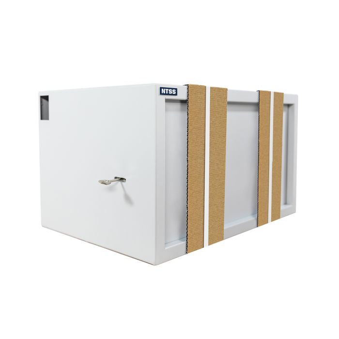 Шкаф настенный антивандальный пенал NTSS WAP 6U 600×400мм, 2 профиля 19, сварной, серый RAL 7035