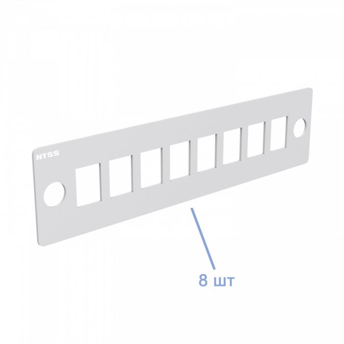 Кросс NTSS оптический настенный, укомплектованный, 64 порта SC/UPC, 50/125 мкм ОМ3 (планки, сплайс-кассета 2шт, пигтейлы, КДЗС, адаптеры) серый RAL 7035