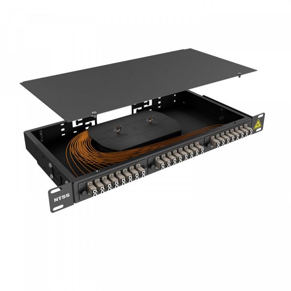 Кросс 19" NTSS PREMIUM, предсобранный 1U, 4 порта LC/UPC duplex, 62.5/125 мкм, черный