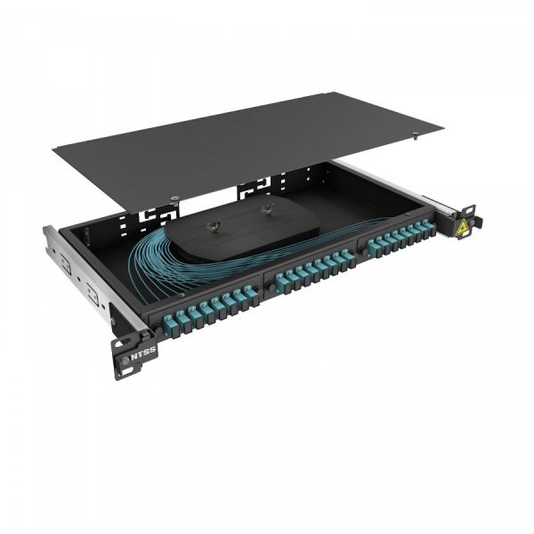 Кросс 19" NTSS PREMIUM выдвижной, предсобранный 1U, 16 портов SC/UPC, 50/125 мкм OM3, черный
