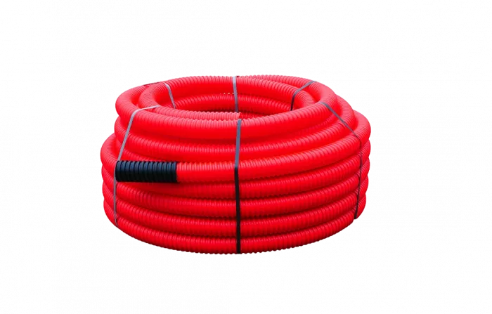 Труба ПНД гибкая для кабельной канализации д.50, 500Н, SN16, с протяжкой, 100м