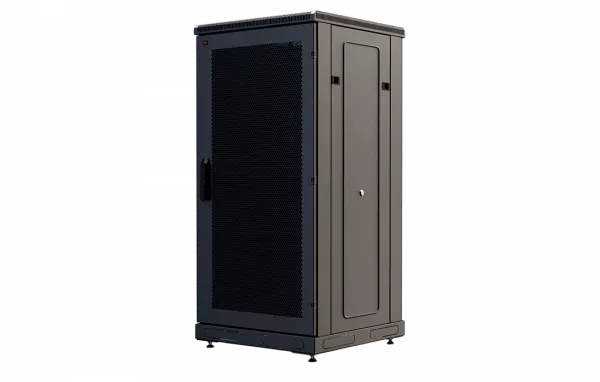 Шкаф телекоммуникационный напольный 19", 24U(800x800), ШТ-НП-М-24U-800-800-П-Ч, передняя дверь перфорация, черный ССД