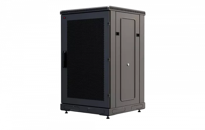 Шкаф телекоммуникационный напольный 19",18U(800x1000), ШТ-НП-М-18U-800-1000-П-Ч, передняя дверь перфорация, черный ССД
