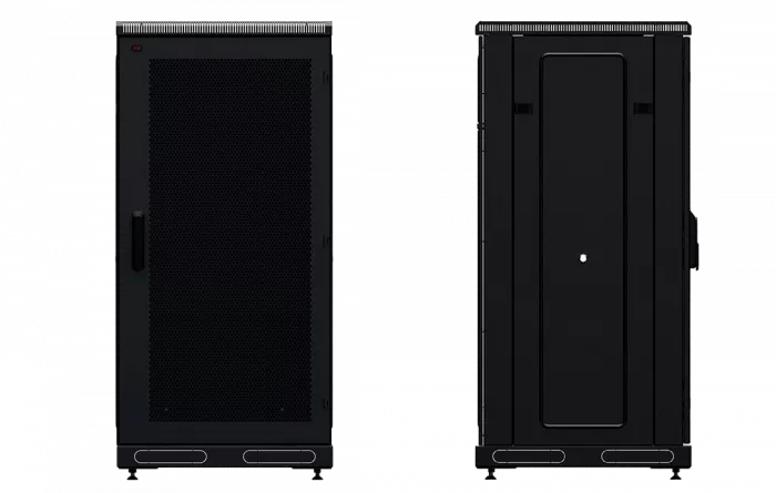 Шкаф телекоммуникационный напольный 19", 24U(600x600), ШТ-НП-М-24U-600-600-П-Ч, передняя дверь перфорация, черный ССД