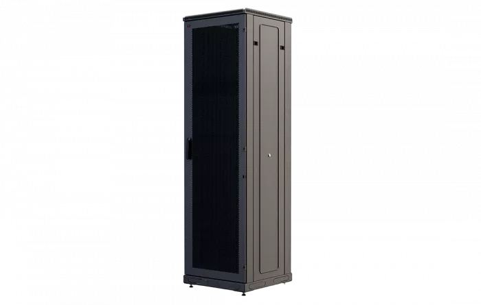 Шкаф телекоммуникационный напольный 19", 42U(600x600), ШТ-НП-М-42U-600-600-П-Ч, передняя дверь перфорация, черный ССД
