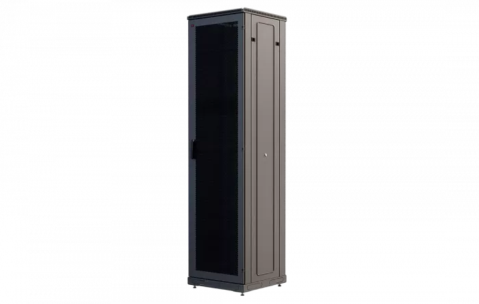 Шкаф телекоммуникационный напольный 19", 47U (600x600), ШТ-НП-М-47U-600-600-П-Ч, передняя дверь перфорация, черный ССД