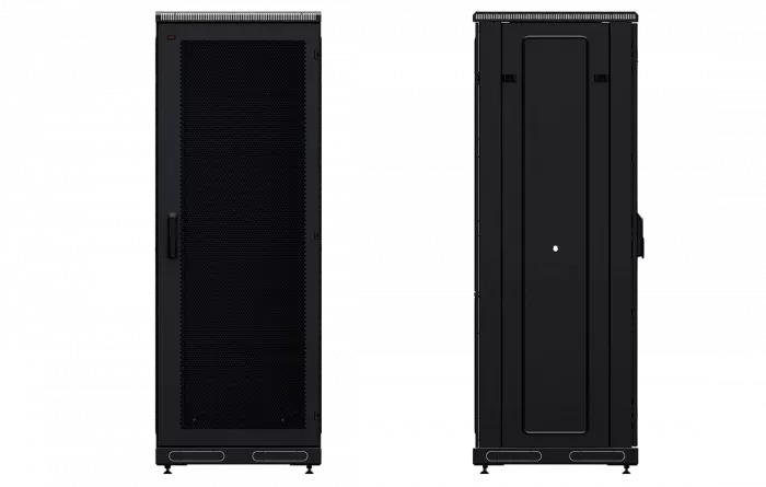 Шкаф телекоммуникационный напольный 19", 33U(600x800), ШТ-НП-М-33U-600-800-П-Ч, передняя дверь перфорация, черный ССД