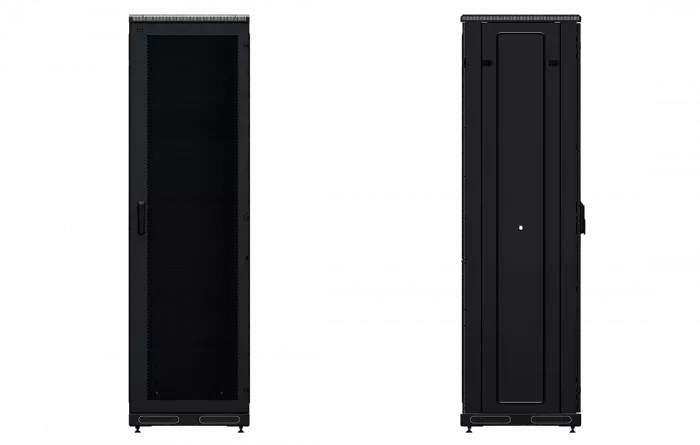 Шкаф телекоммуникационный напольный 19", 42U(600x600), ШТ-НП-М-42U-600-600-П-Ч, передняя дверь перфорация, черный ССД