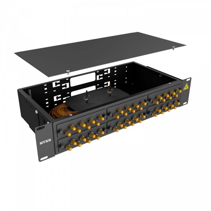 Кросс 19" NTSS PREMIUM, предсобранный 2U, 48 портов ST/UPC, 62.5/125 мкм, черный