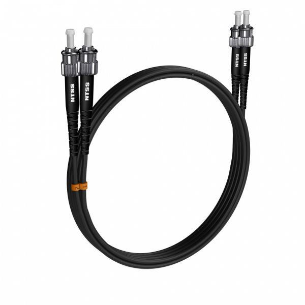 Шнур оптический NTSS PREMIUM dpc ST/UPC-ST/UPC 62.5/125 2.0мм 2м черный LSZH (патч-корд)
