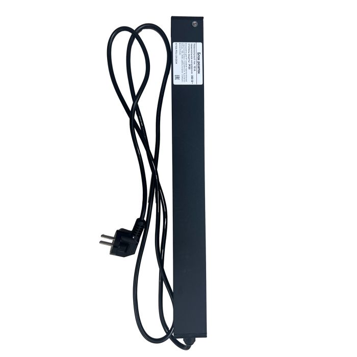 Блок розеток NTSS, 19", 1U, алюминий, 1ф16A, 3.7кВт, (8) Schuko CEE 7/7, выкл. с подсв.и крыш., 1.8м каб., вил. Schuko