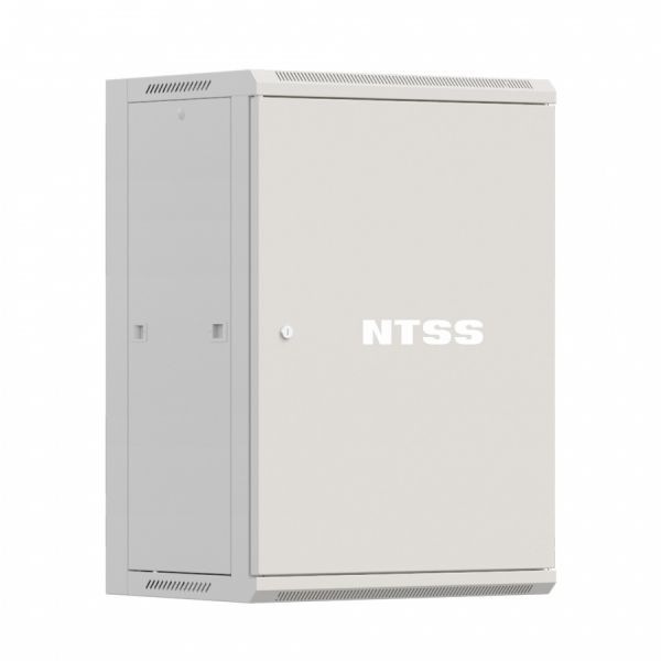 Шкаф настенный телекоммуникационный NTSS W 18U 600х600х964мм, 2 профиля 19, дверь сплошная металл, боковые стенки съемные, разобранный, серый RAL 7035