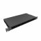 Кросс NTSS оптический 19'' укомплектованный 1U, 8 портов SC/UPC duplex, 50/125 мкм ОМ4 (сплошная панель, сплайс-кассета, пигтейлы, КДЗС, адаптеры) черный RAL 9005