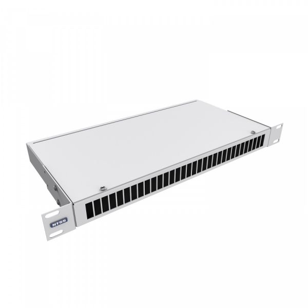 Кросс NTSS оптический 19'' укомплектованный 1U, 16 портов SC/APC duplex, 9/125 мкм (сплошная панель, сплайс-кассета, пигтейлы, КДЗС, адаптеры) серый RAL 7035