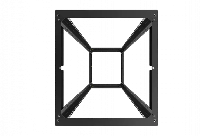 Стойка телекоммуникационная двухрамная открытая СТ-38U-800-2М-Э-Ч черная 9005