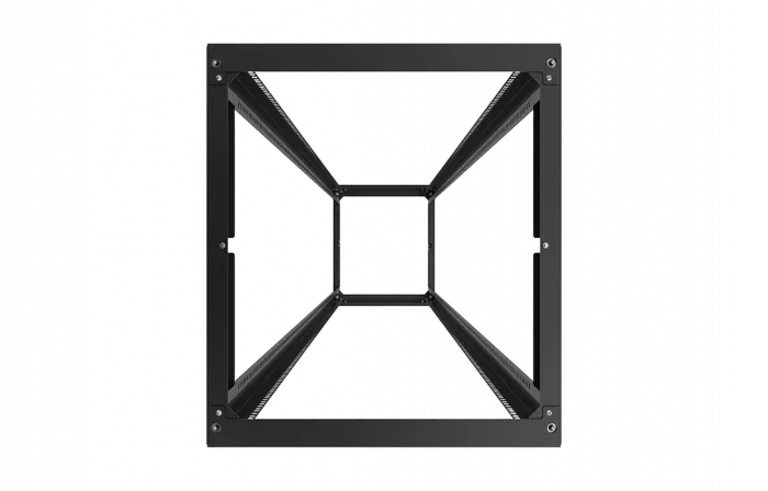 Стойка телекоммуникационная двухрамная открытая СТ-47U-800-2М-Э-Ч черная 9005