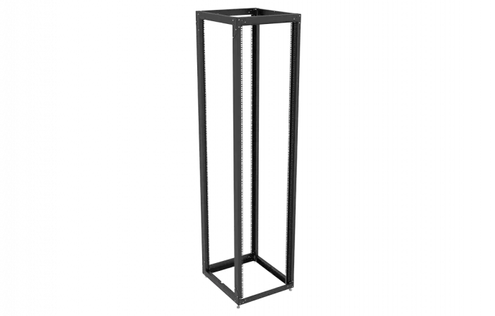 Стойка телекоммуникационная двухрамная открытая СТ-49U-600-2М-Э-Ч черная 9005