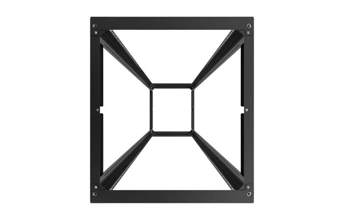 Стойка телекоммуникационная двухрамная открытая СТ-49U-600-2М-Э-Ч черная 9005