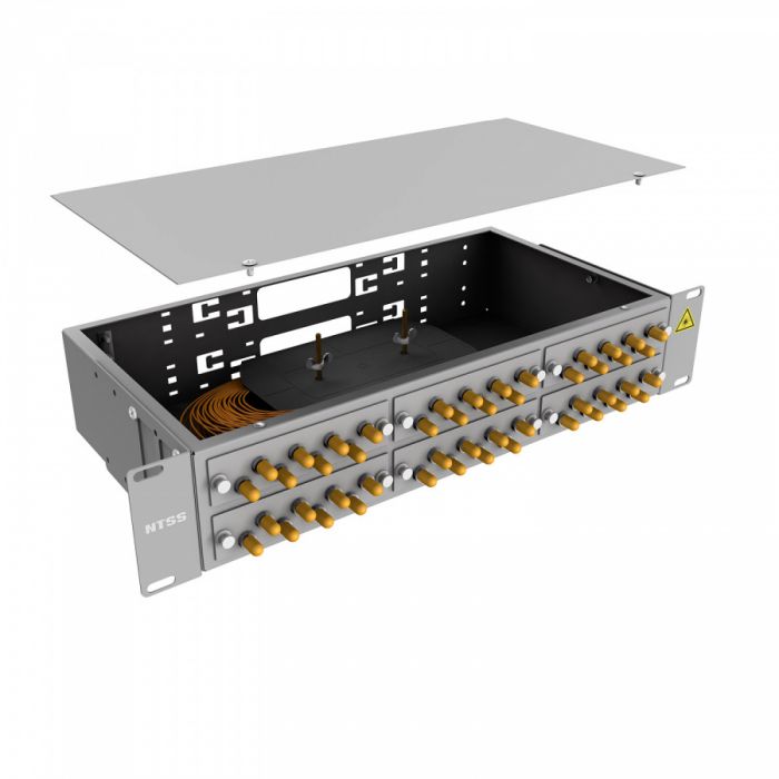Кросс 19" NTSS PREMIUM, предсобранный 2U, 48 портов ST/UPC, 50/125 мкм