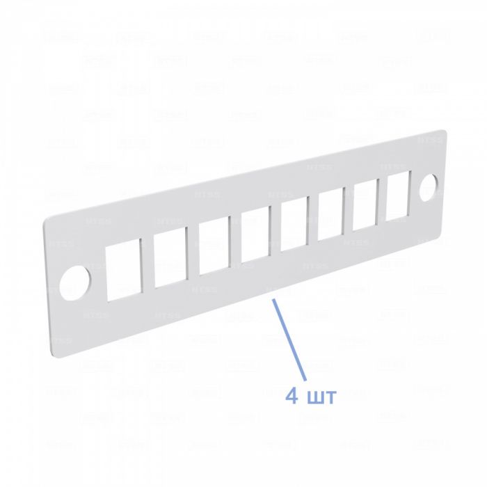  Кросс NTSS оптический настенный частично укомплектованный 24/32 порта SC (планка SC-4шт, планка-заглушка-1шт, сплайс-кассета-1шт) серый RAL 7035