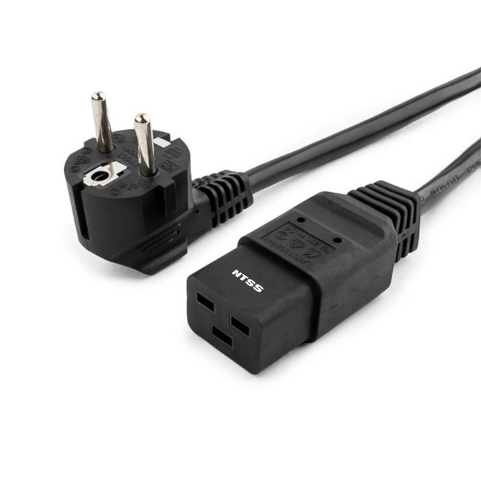 Шнур питания NTSS для БРП IEC 60320 C19 –  CEE 7/7 Schuko, 3х1.5, 3 м, ГОСТ