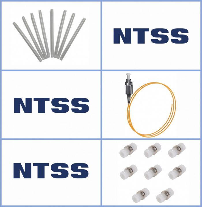 Кросс NTSS оптический настенный Микро, укомплектованный, 8 портов FC/UPC, 9/125 мкм (сплошная панель, ложемент, пигтейлы, КДЗС, адаптеры) серый RAL 7035