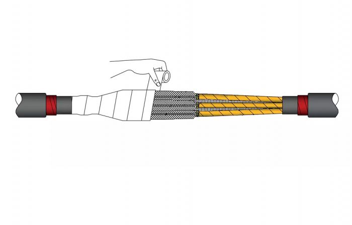 ИМАГ-Муфта-35-J-3х300-400 - комплект соединительной муфты холодной усадки для 3-жильного кабеля с изоляцией из СПЭ на 35 кВ, 3х300-400 мм2