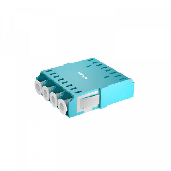 Адаптер оптический NTSS PREMIUM квадро LC OM3 AQUA, бесфланцевый