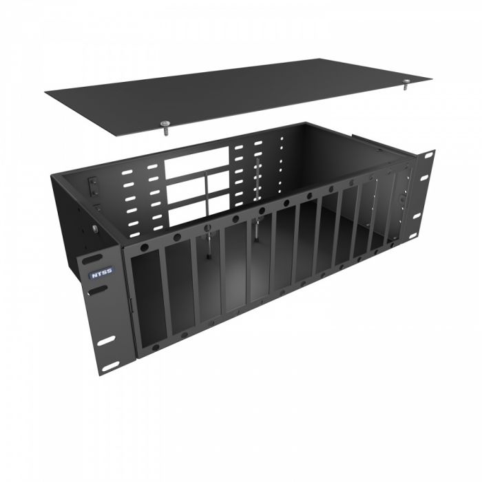 Кросс NTSS оптический 19'' укомплектованный 3U, 64 порта FC/UPC, 9/125 мкм (планки, сплайс-кассета 2шт, пигтейлы, КДЗС, адаптеры) черный RAL 9005