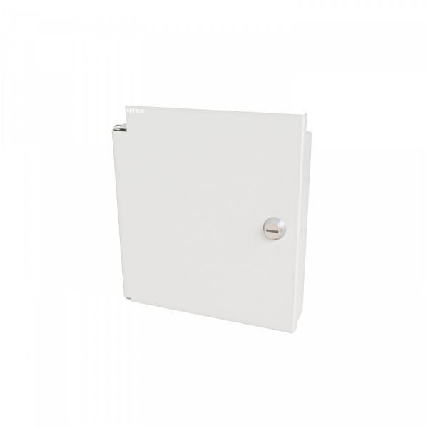 Кросс NTSS оптический настенный Мини, укомплектованный, 2 порта LC/UPC duplex, 50/125 мкм ОМ4 (планка, ложемент, пигтейлы, КДЗС, адаптеры) серый RAL 7035