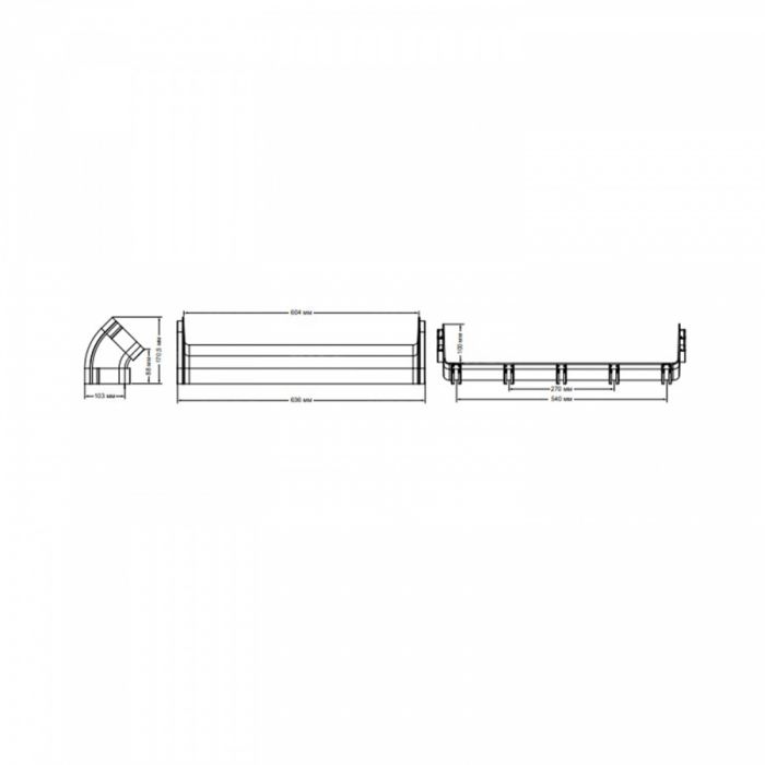 Плавный спуск 45° оптического лотка NTSS 600 мм, желтый