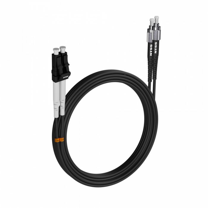 Шнур оптический NTSS dpc LC/UPC-FC/APC 9/125 G.657A1 3.0мм 20м черный LSZH (патч-корд)