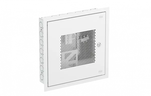 Шкаф квартирный телекоммуникационный встраиваемый с радиопрозрачной дверцей ШТ-НСс 3+2 патч-корда, делитель 1х3 ССД