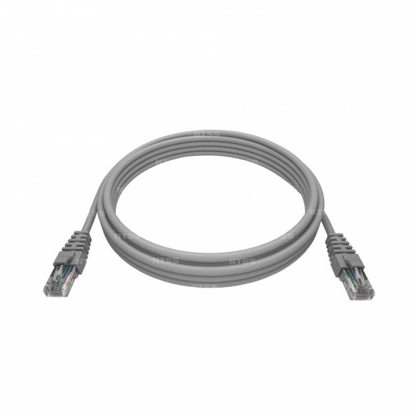 Патч-корд NTSS 2хRJ45/8P8C, T568B UTP 6 кат. литой 0.5 метра, LSZH, серый