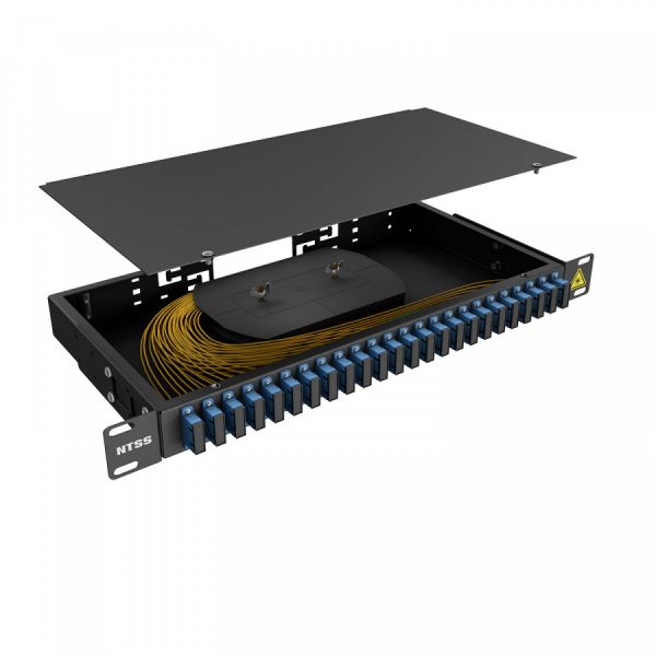 Кросс 19" NTSS PREMIUM, предсобранный 1U, 24 порта SC/UPC duplex, 9/125 мкм, черный