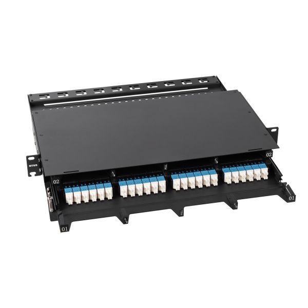 Кросс распределительный стоечный выдвижной 19” NTSS PREMIUM 1U, 8 CSM5 кассет, черный