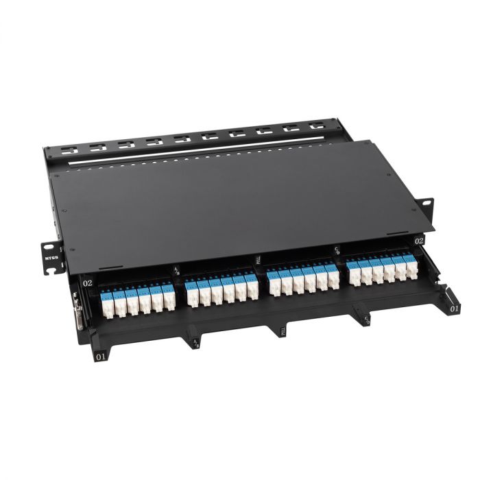 Кросс распределительный стоечный выдвижной 19” NTSS PREMIUM 1U, 8 CSM5 кассет, черный