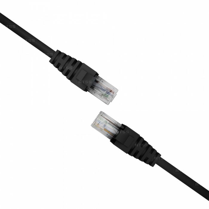 Патч-корд NTSS 2хRJ45/8P8C, T568B UTP 5e кат. литой 2 метра, LSZH, черный