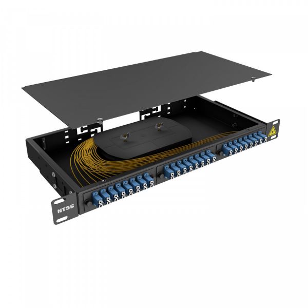 Кросс 19" NTSS PREMIUM, предсобранный 1U, 2 порта LC/UPC duplex, 9/125 мкм, черный